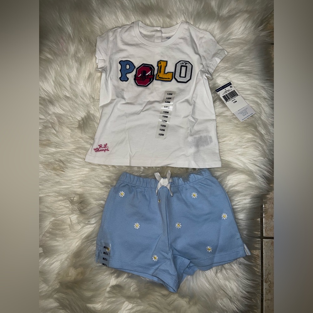 Ralph Lauren Polo White Baby T-Shirt set size 12 months
